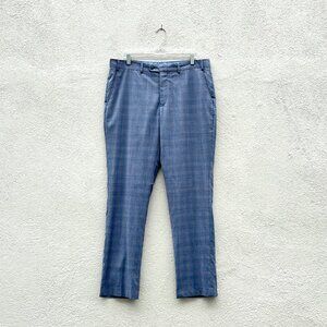 Men's Penguin by Munsingwear Blue Glen Plaid Wool Blend Dress Pants Trousers 36W